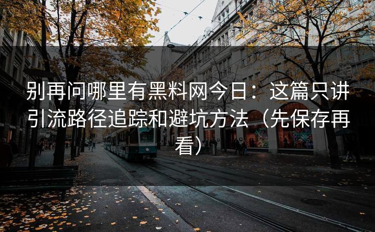 别再问哪里有黑料网今日：这篇只讲引流路径追踪和避坑方法（先保存再看）